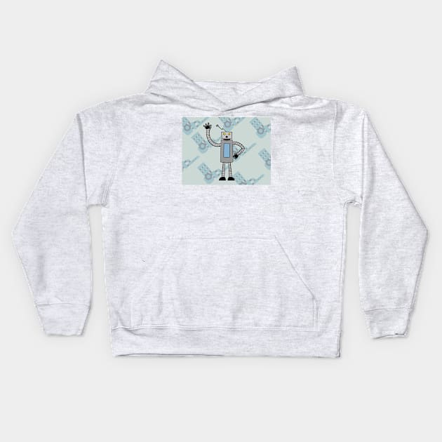 October Waving Robot Kids Hoodie by Soundtrack Alley